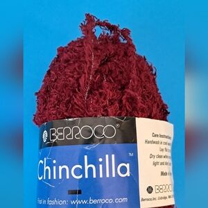 Berroco Chinchilla Novelty Yarn in Burgandy 100% Rayon, 77 yds, 50 g